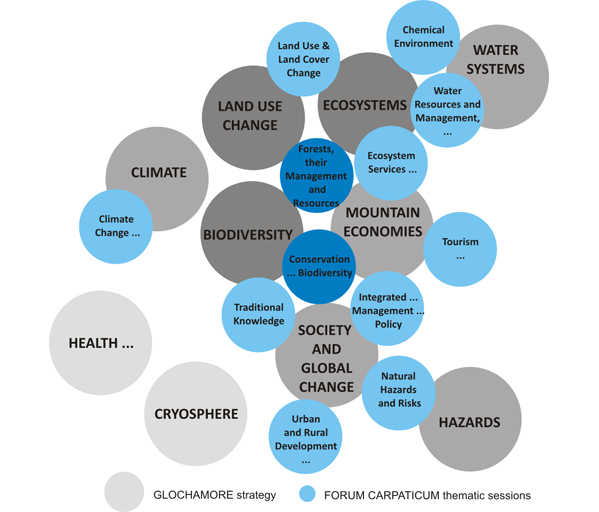 1st Forum Carpaticum thematic sessions in relation to the GLOCHAMORE strategy diagram